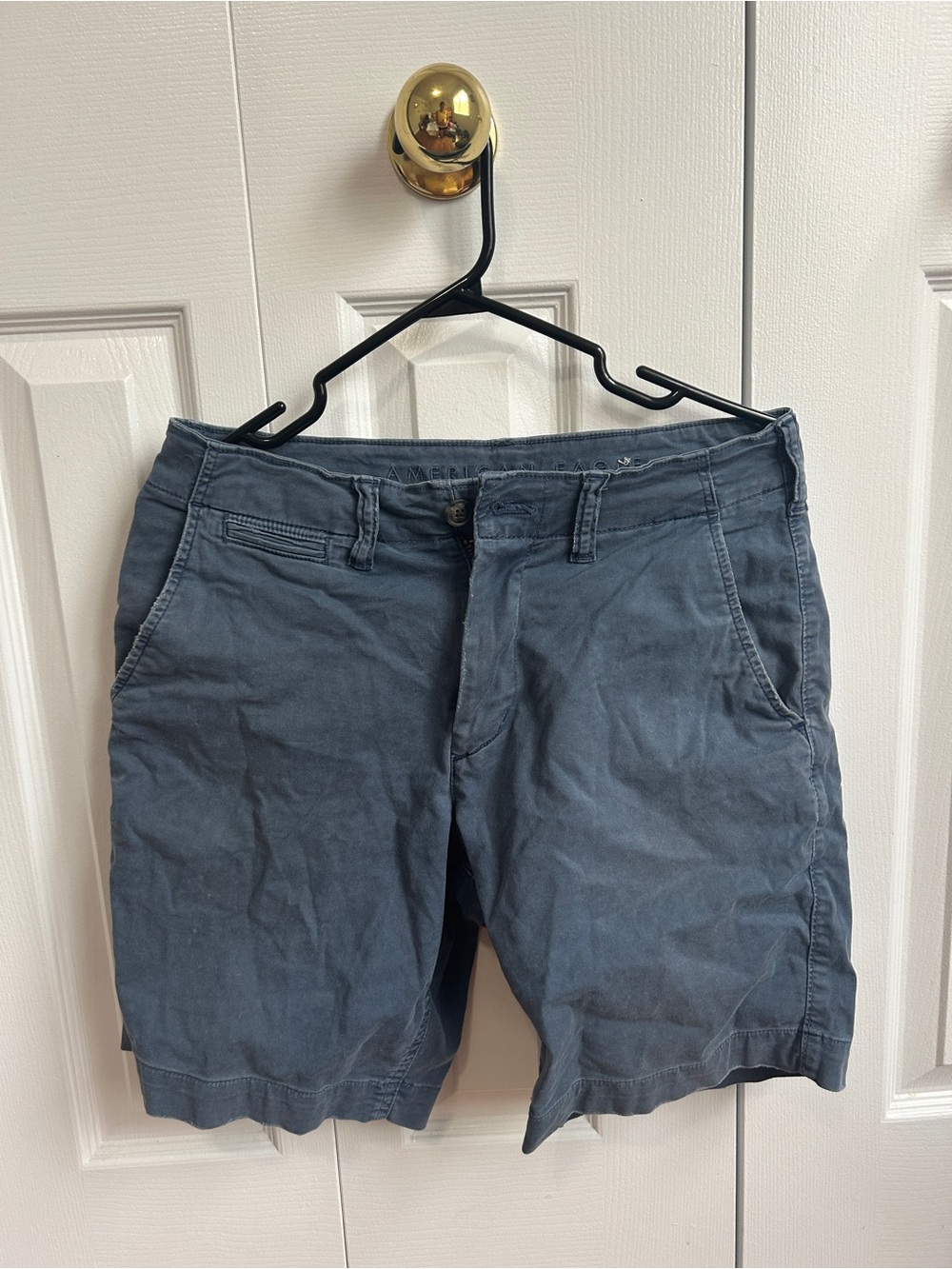 American Eagle Outfitters Men's Slate Blue Flat Front Shorts